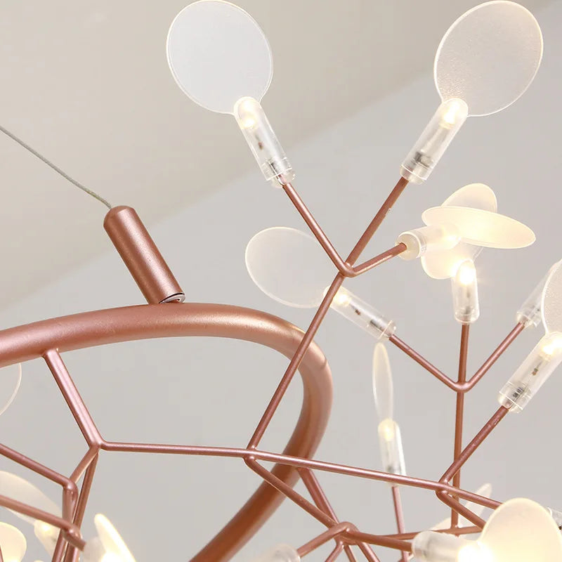 Modern Firefly LED Chandelier - Stylish Acrylic Industrial Pendant Light for Living, Dining, and Kitchen Decor