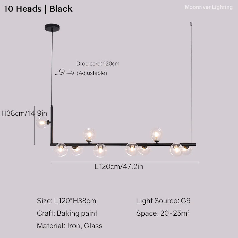 Sleek Linear Chandelier for Modern Dining Tables and Bars - Minimalist Pendant Lighting Fixture for Stylish Home Decor