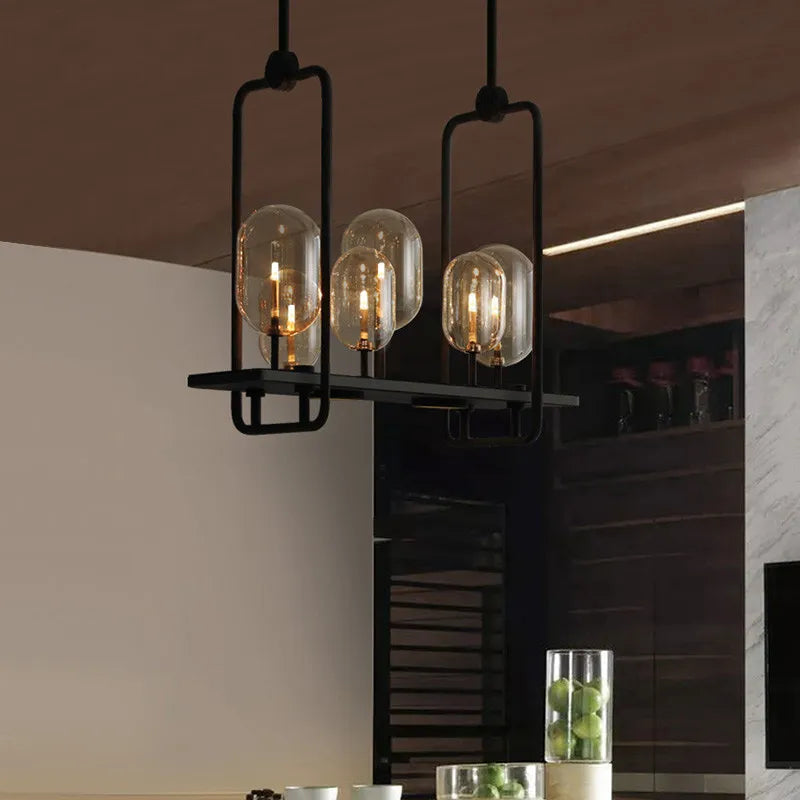 Industrial Glass Pendant Light for Kitchen and Restaurant - Retro Candle Design Luminaire