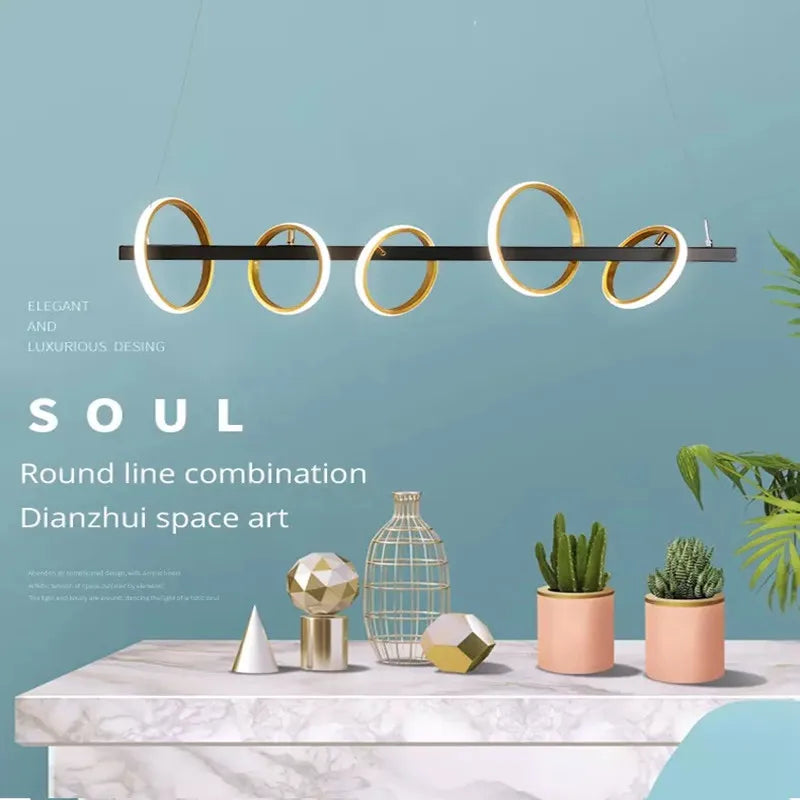 Modern LED Nordic Restaurant Ceiling Chandelier - Industrial Pendant Lamps for Dining Tables, Living Rooms, and Bars