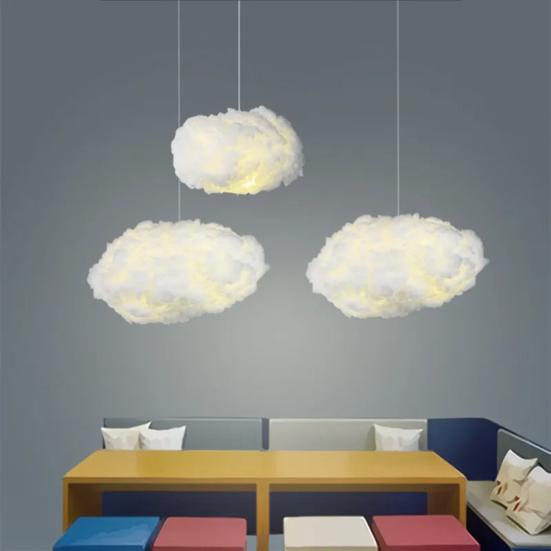 Modern Pendant Lamp - Perfect for Living Room, Bedroom, Kids' Room - LED Hanging Lighting Fixture - Stylish Cloud Suspension Chandelier Lights for Indoor Decoration