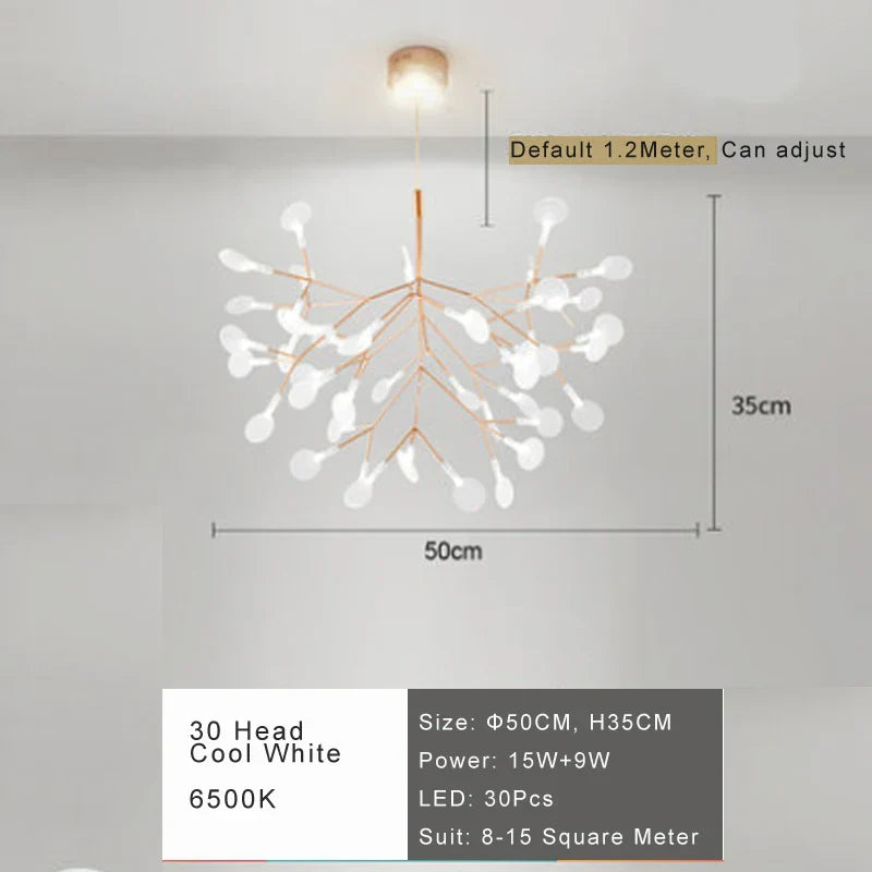 Modern Firefly LED Chandelier - Stylish Acrylic Industrial Pendant Light for Living, Dining, and Kitchen Decor