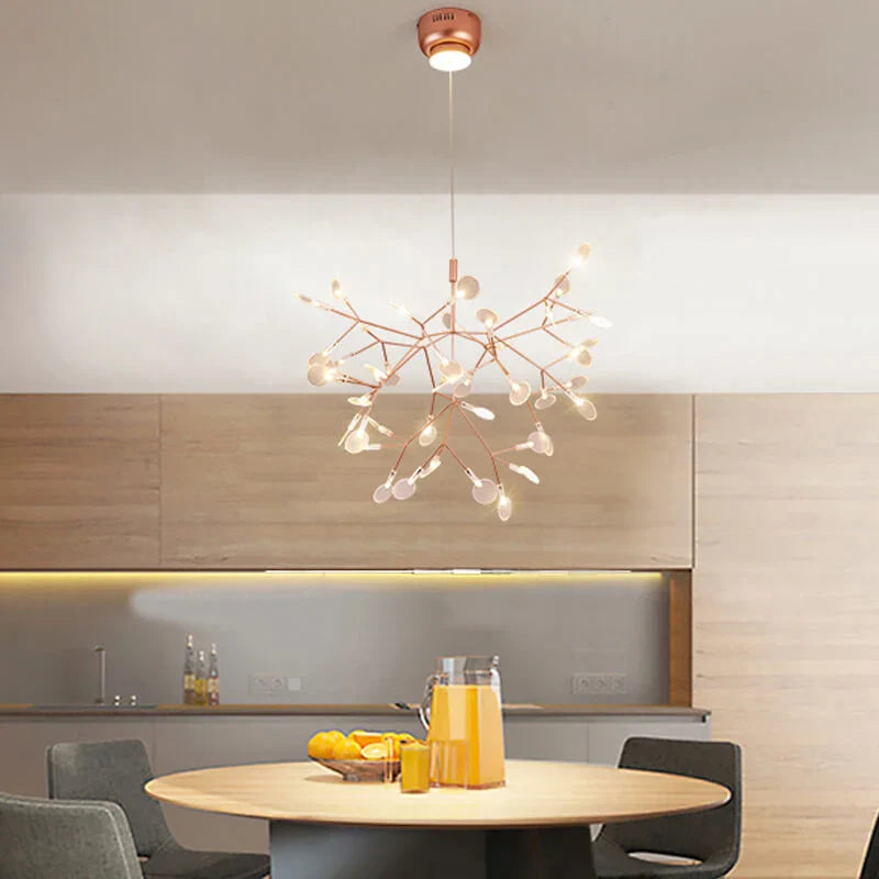 Modern Firefly LED Chandelier - Stylish Acrylic Industrial Pendant Light for Living, Dining, and Kitchen Decor