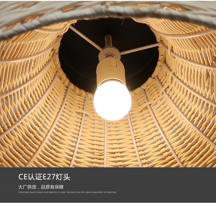 Retro Handmade Rattan Pendant Lights - Chinese-Inspired Vintage Lighting for Dining Rooms, Restaurants, and More