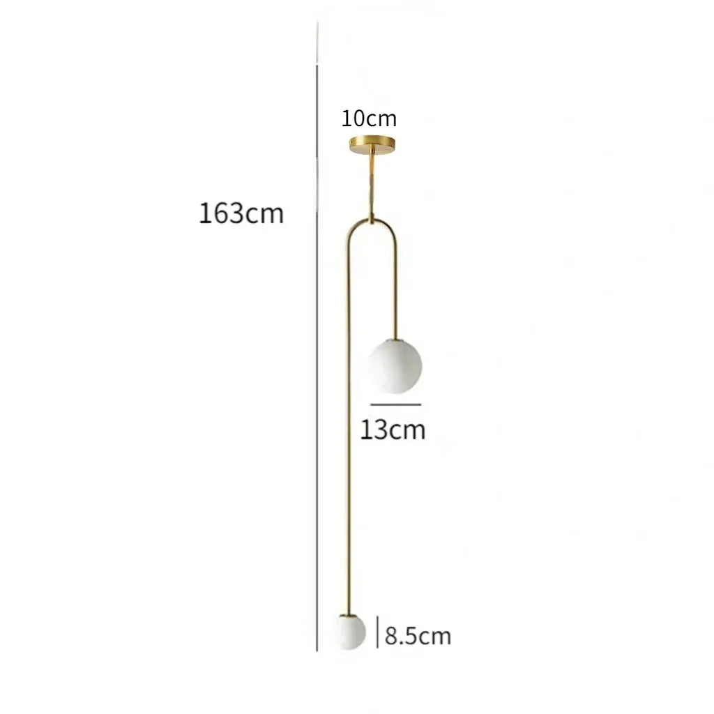 Modern Glass Ball Pendant Light - LED Bedside Hanging Lighting for Nordic Golden Luxury Decor in Hallways, Living Rooms, and Bedrooms