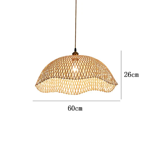 Modern Hand-Woven Bamboo Pendant Lights - Artistic Rattan Wicker Chandeliers for Dining Rooms and Bedroom Lighting