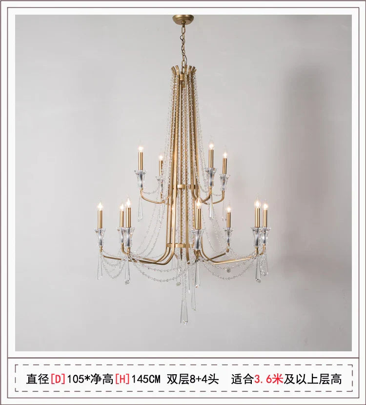 Nordic Style Crystal Chandelier Lighting - Elegance for Your Living Room Ceiling with French Inspired Large Chandeliers, Modern Staircase Lustre Cristal LED Lamp