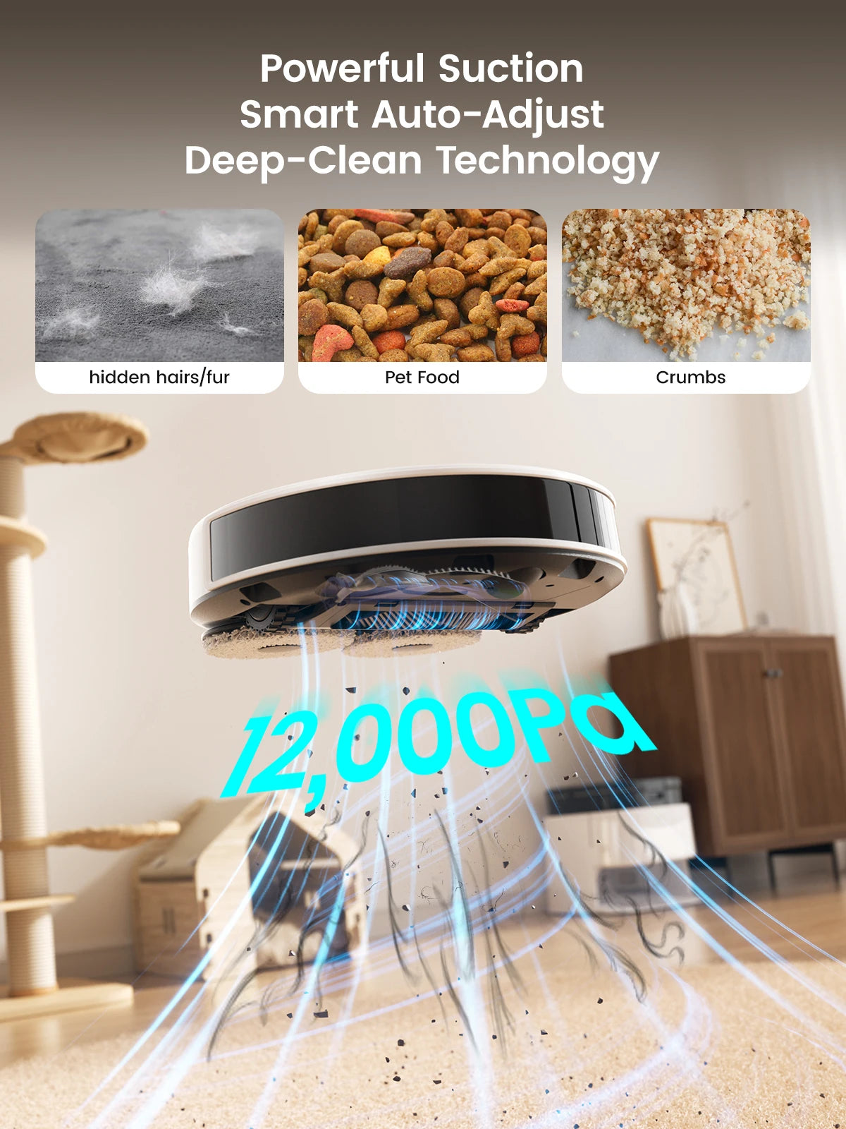 LEFANT Robot Vacuum Cleaner with Mapping, 12000Pa Suction, Emptying Station, Automatic Washing and Drying, DTOF Laser