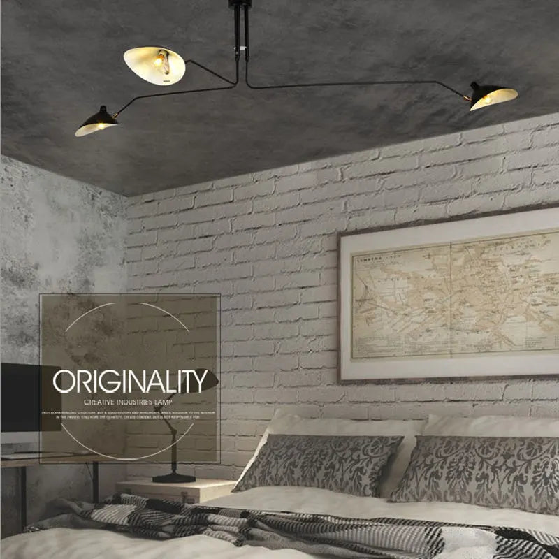 Retro Industrial Spider Serge LED Pendant Ceiling Light - Modern Duckbill Chandeliers Lighting with a Nordic Iron Hanging Lamp Design