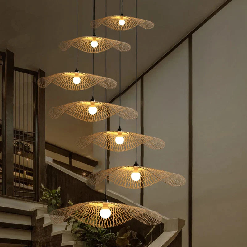 Bamboo Woven Chandeliers - Natural Rattan Elegance for Your Kitchen and Living Room