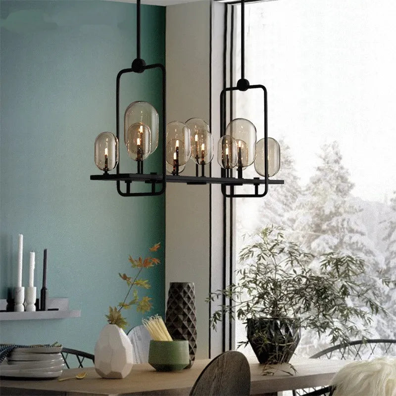Industrial Glass Pendant Light for Kitchen and Restaurant - Retro Candle Design Luminaire
