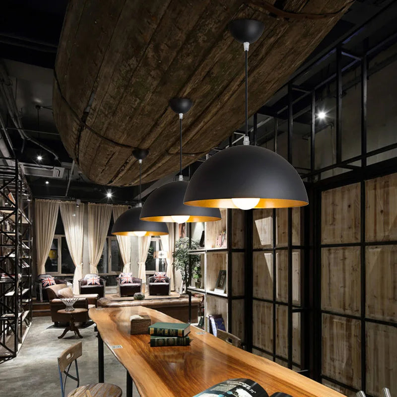 Nordic Retro Industrial Black Ceiling Pendant Lamp - Perfect for Restaurant, Dining Table, and Bar Decor