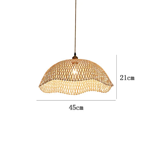 Modern Hand-Woven Bamboo Pendant Lights - Artistic Rattan Wicker Chandeliers for Dining Rooms and Bedroom Lighting