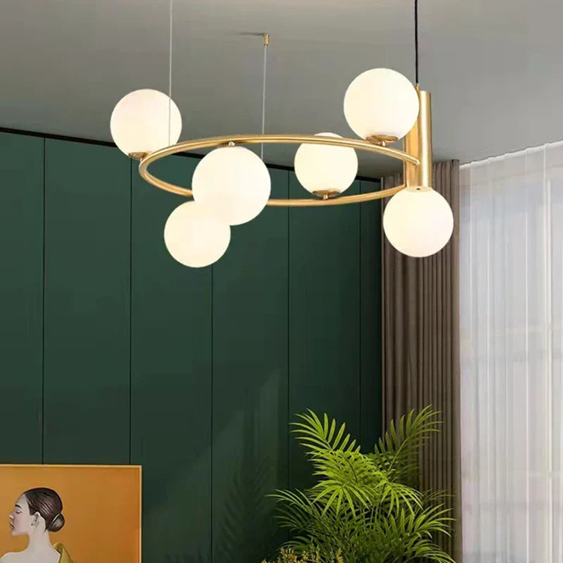 Nordic Designer LED Ceiling Chandelier - Glass Lampshade with G9 Bulb Socket for Living Room, Center Table, Bedroom Pendant Lights, and Home Decor Fixture