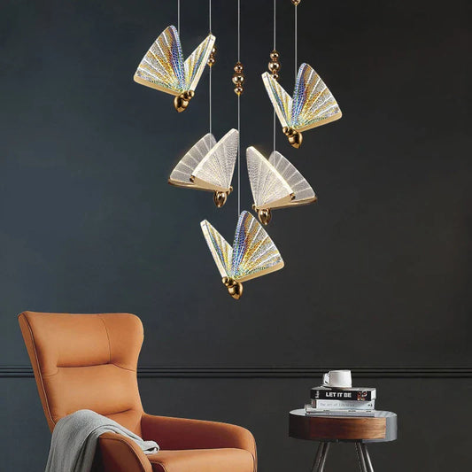 Nordic LED Butterfly Pendant Lamps - Elegance for Your Bedroom and Living Space