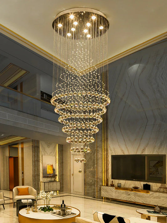 Starry Crystal Loft Chandelier - High-Quality Pendant Light for Elegant Spaces