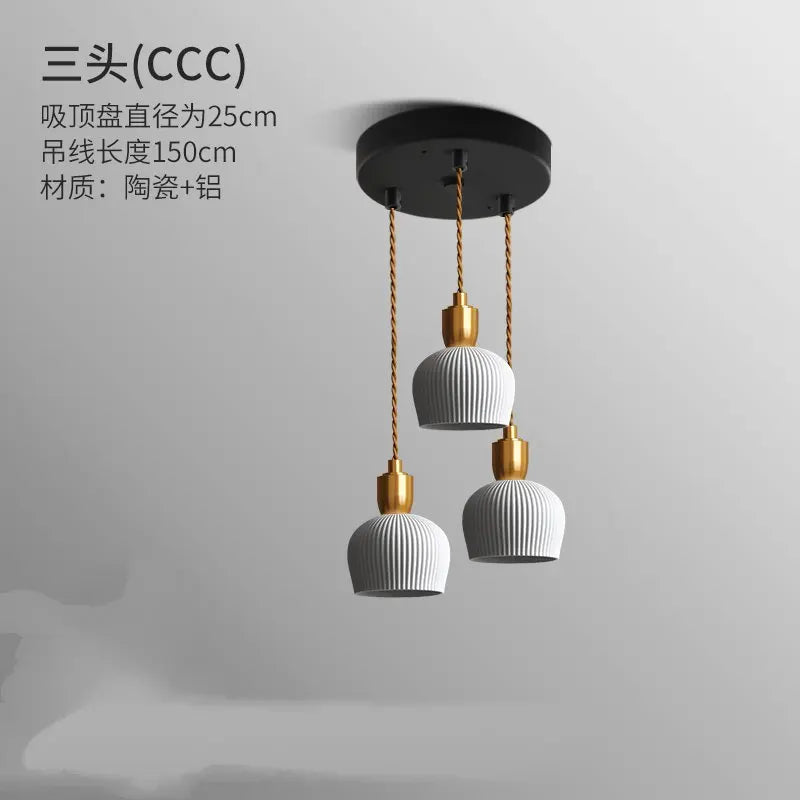 Nordic Ceramic LED Pendant Lamp - Modern Lighting Fixture for Living Rooms, Dining Rooms, Bedrooms, and Home Decor