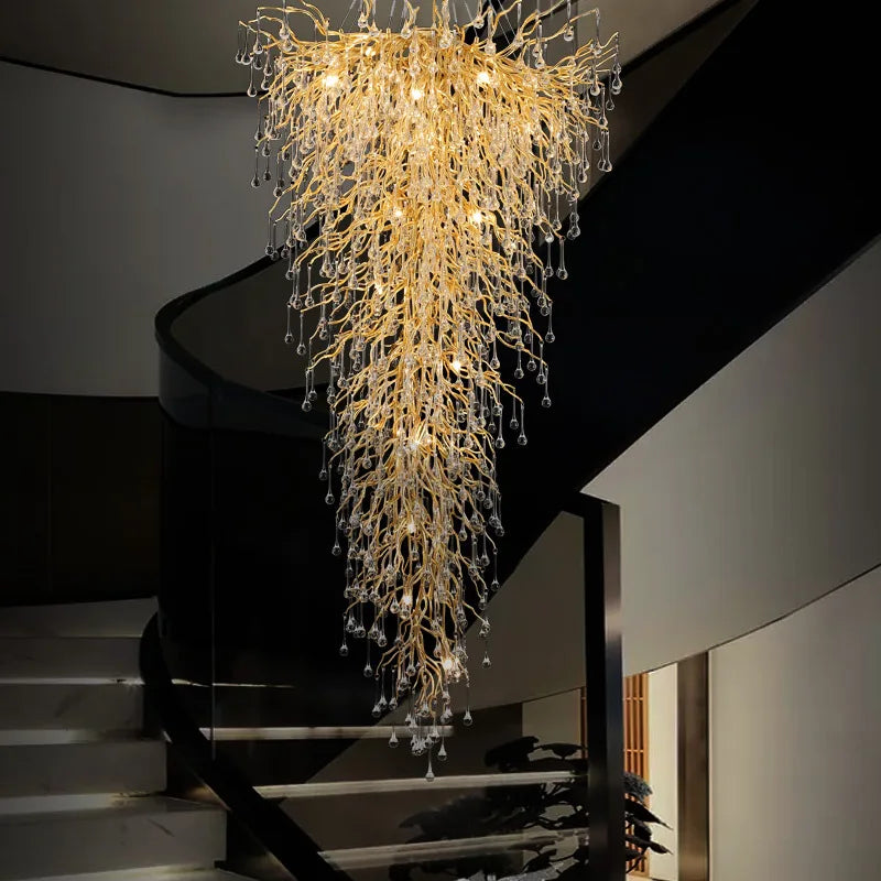 Luxury Crystal Chandelier - Modern LED Ceiling Lighting for Restaurants, Villas, Staircases, Halls, Living Rooms, and Pendant Lamps