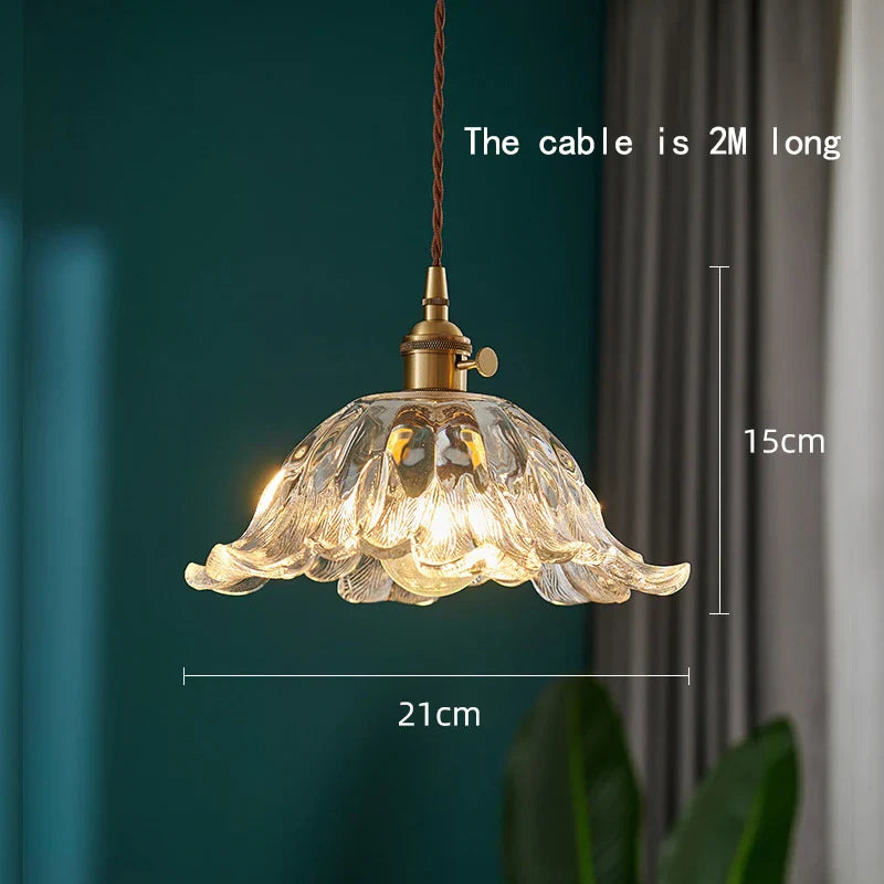 Japanese Glass Pendant Light - Vintage Brass Restaurant and Bar Lighting