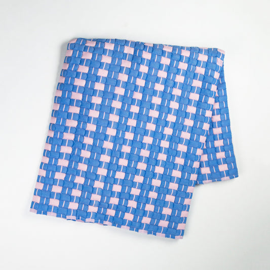 Quilted Sujani Throw Blanket - Soft Pink and Blue
