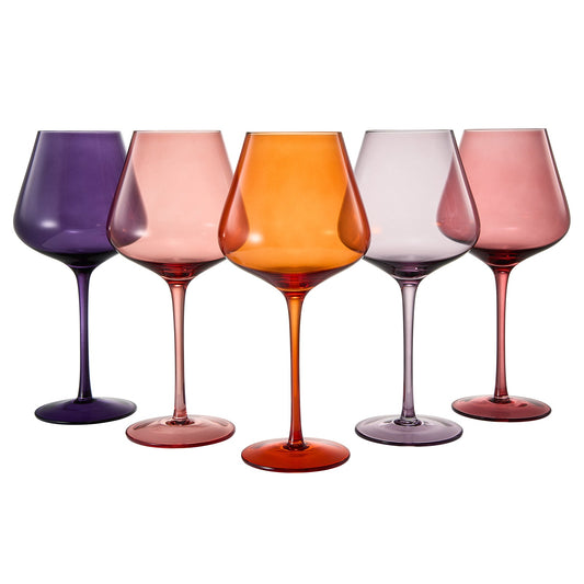 Dining & Tableware: Stagioni Stemmed Wine Glassware, Set of 5, "Summer Sunset" by Khen Site