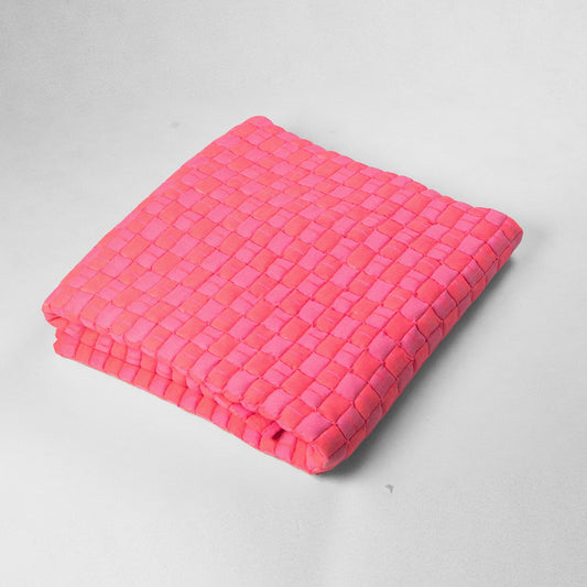 Quilted Sujani Throw Blanket - Neon Pink