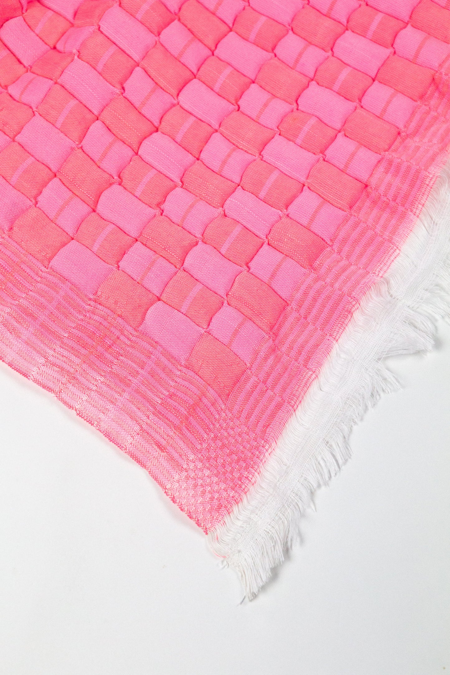 Quilted Sujani Throw Blanket - Neon Pink
