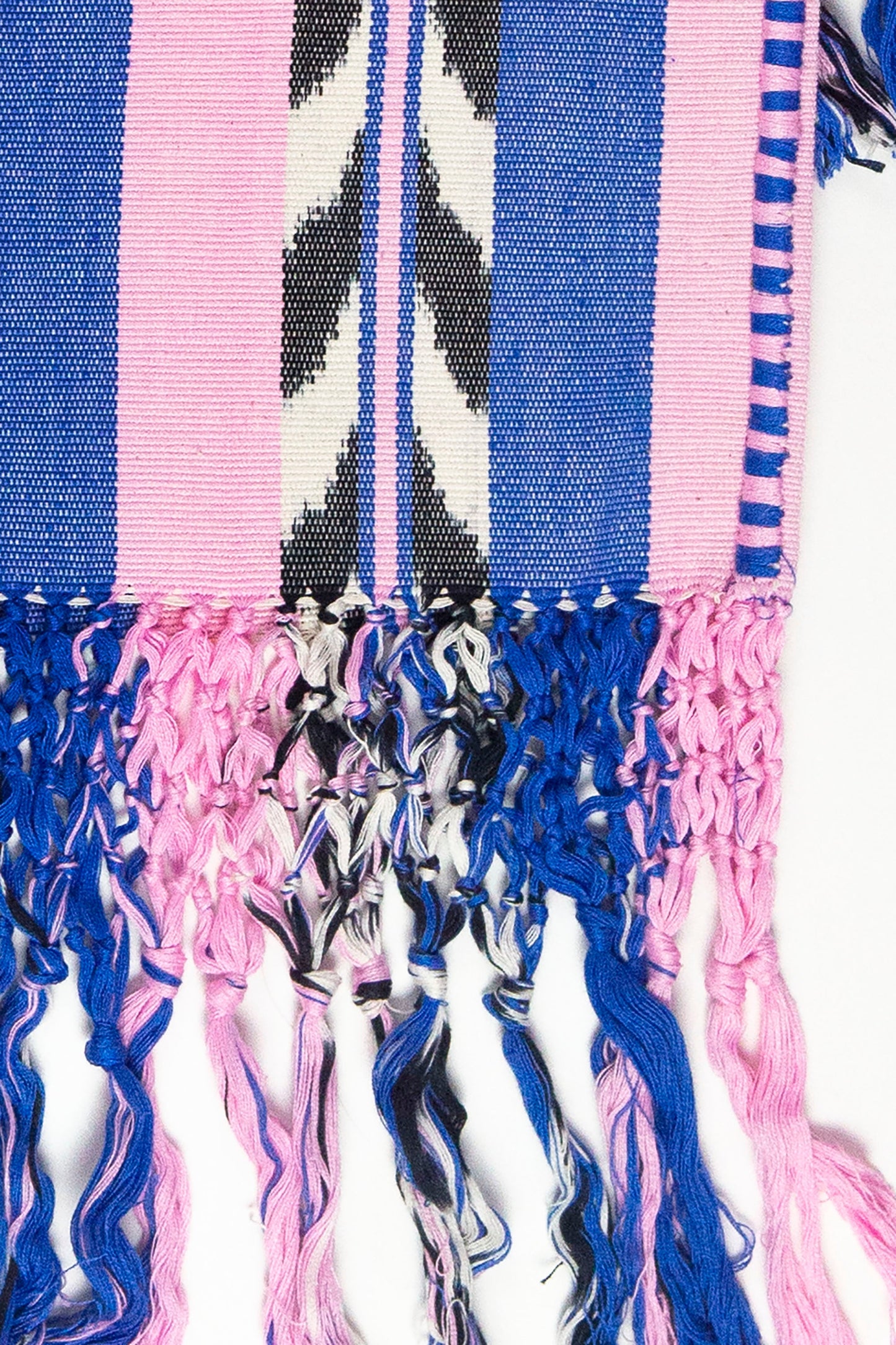 Palm Ikat Blanket in Blue & Pink