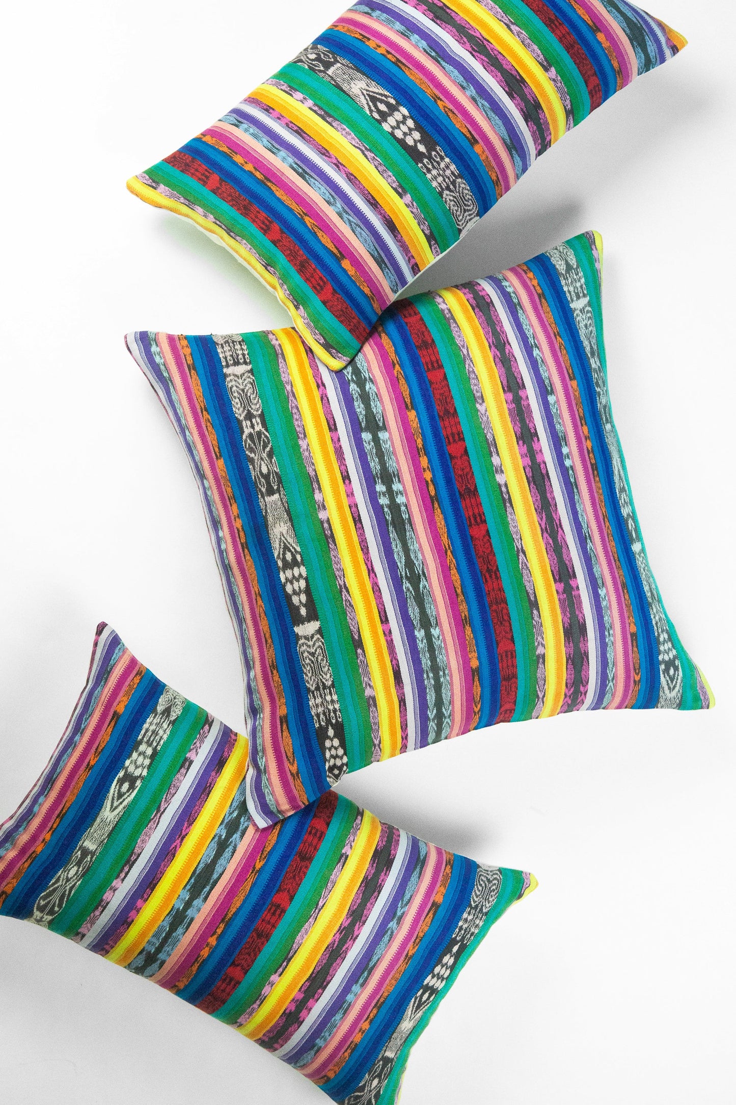 Vintage Rainbow 90s Ikat Pillow - 20" x 20"