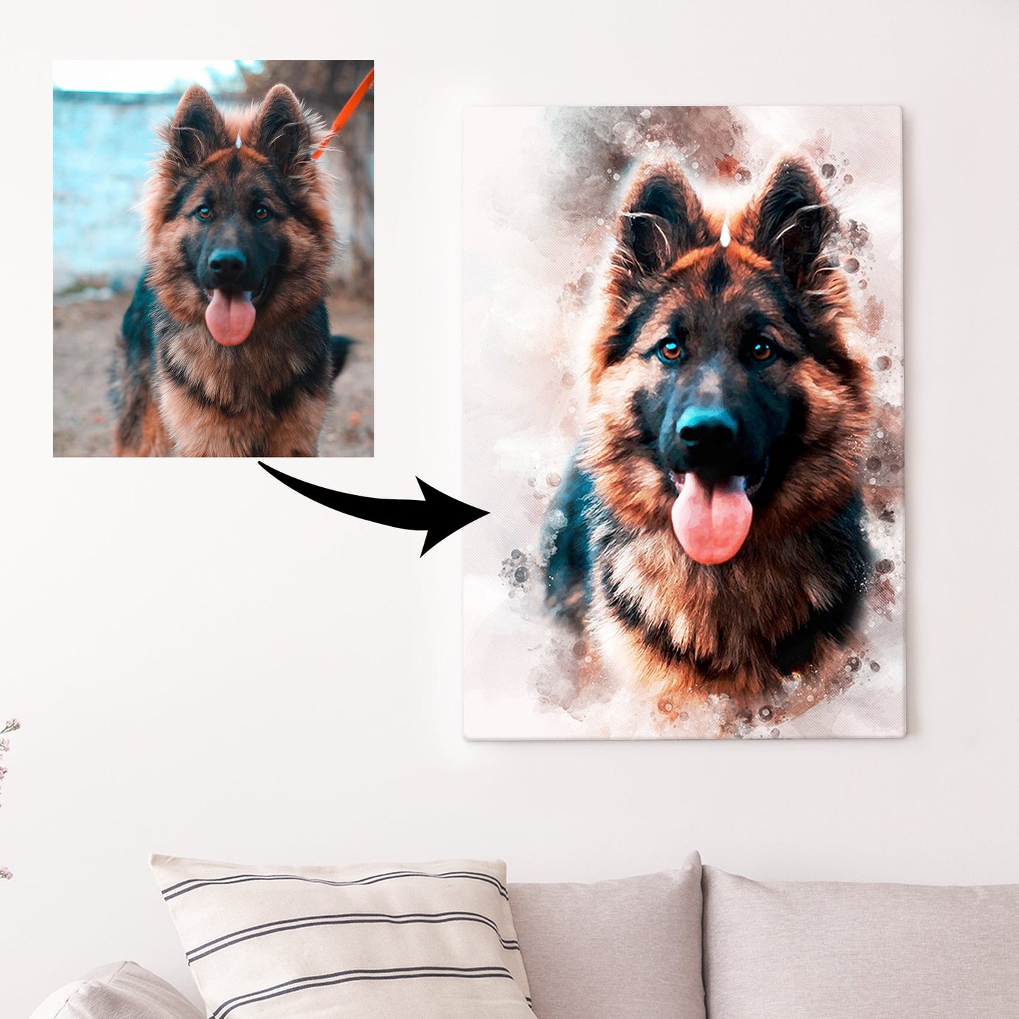 Dog Watercolor Portrait  Sign