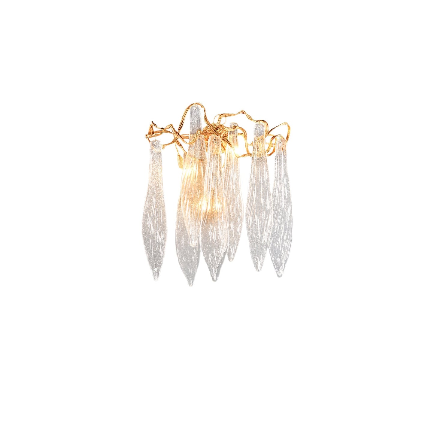 Brass Waterfall Crystal Wall Lamp