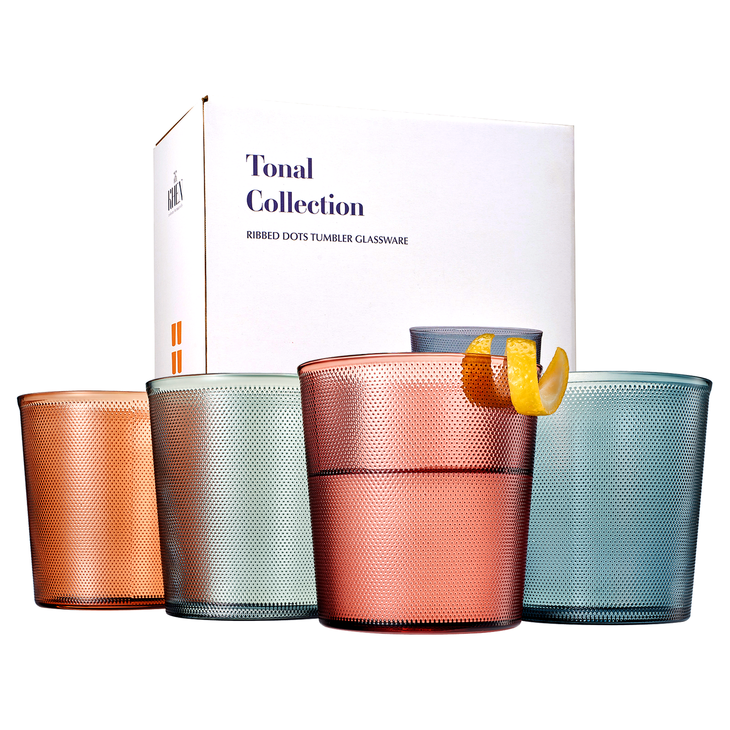 Dining & Tableware: Tonal Lowball Tumbler Glassware, Set of 4 by Khen Site