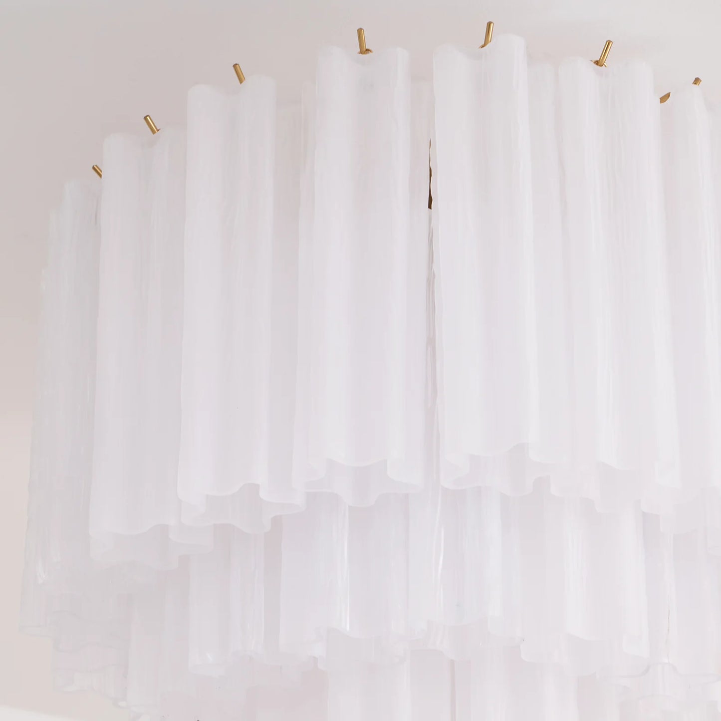 White Glass Tube Murano Ceiling Lamp