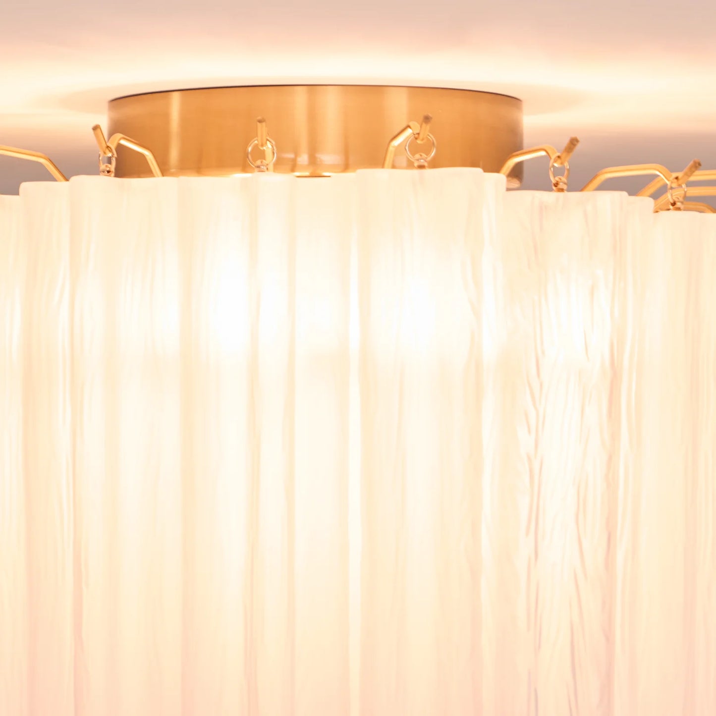 White Glass Tube Murano Ceiling Lamp