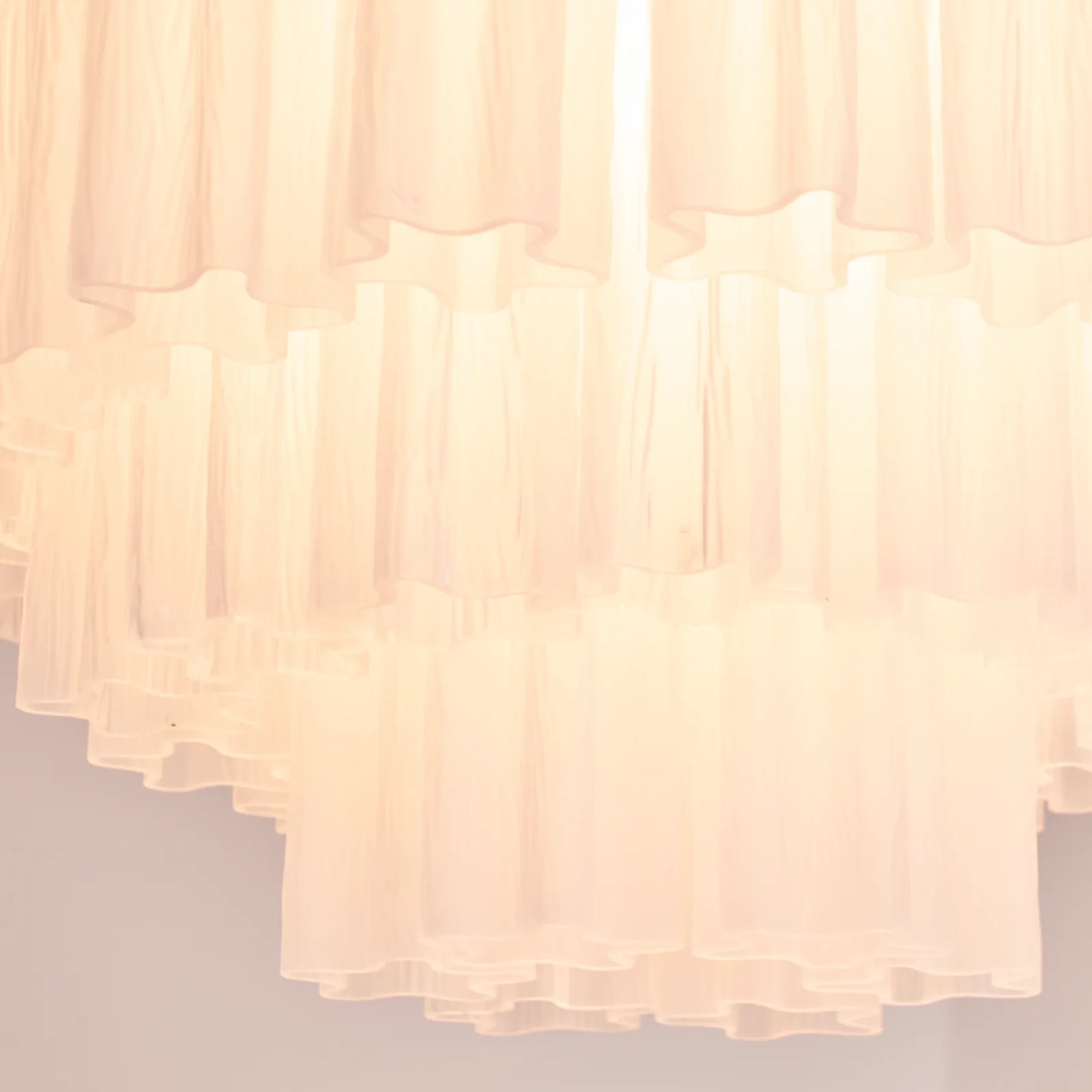 White Glass Tube Murano Ceiling Lamp