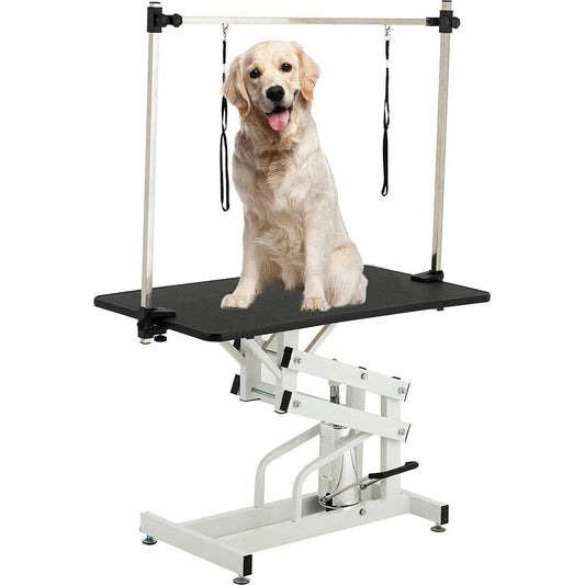 Area Rug: 43 Inch Adjustable Heavy Type Hydraulic Pet Dog Grooming Table Upgraded Professional Drying Table Heavy Duty Frame with Adjustable Arm and Noose by Streamdale Furniture