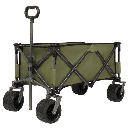 Utility Park Garden Cart Tool Customized Color Folding Camping Trolley Outdoor Picnic Beach Wagon, Green