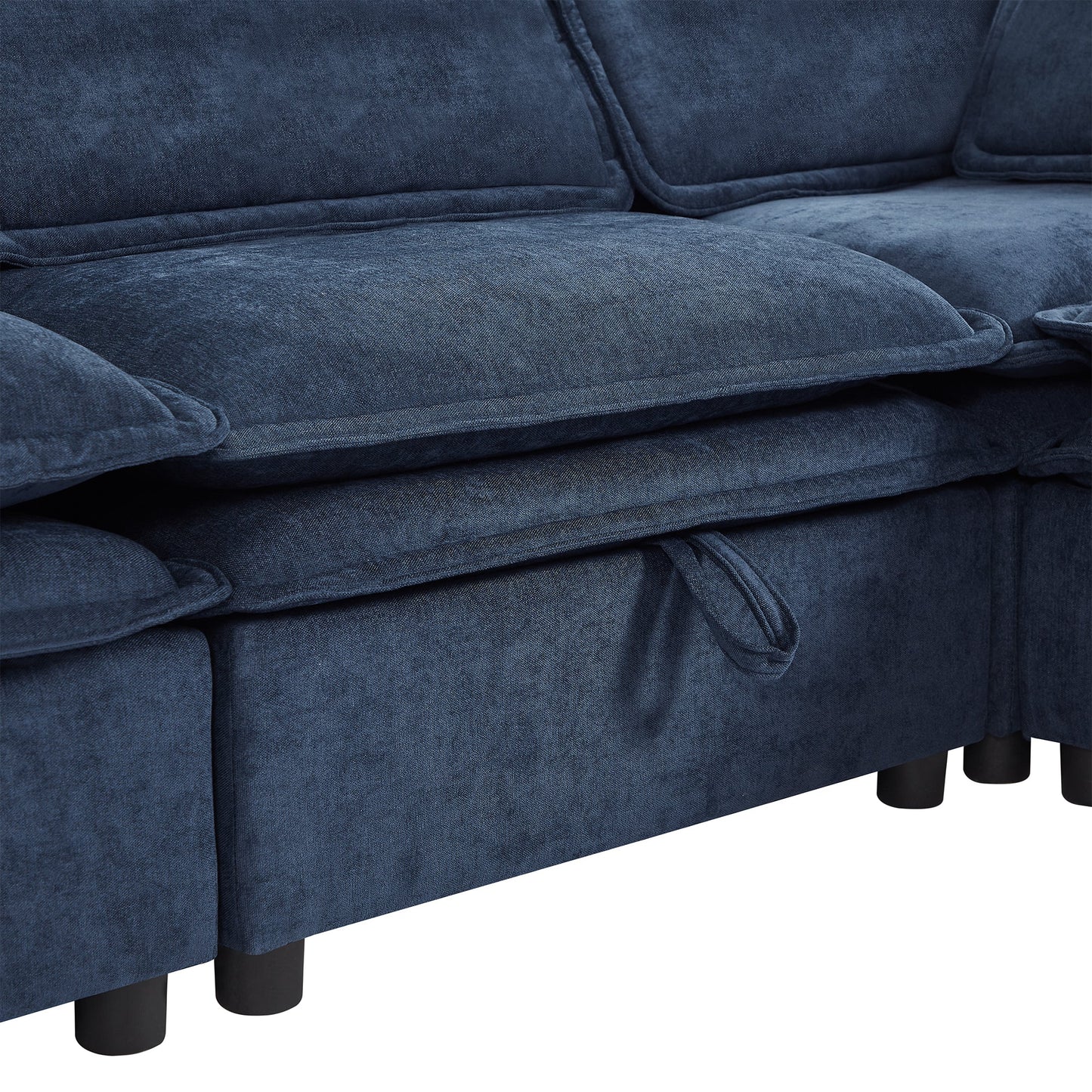 U_Style Double-Layer Cushion Modern Large U-Shaped Modular Sofa, Freely Combinable 6-Seater with Storage Function, Convertible to Sofa Bed, Perfect for Living Rooms, Offices, and Apartments