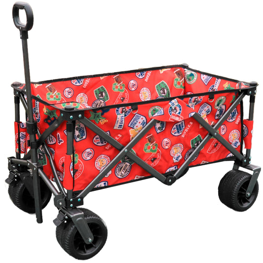 Utility Park Garden Cart Tool Customized Color Folding Camping Trolley Outdoor Picnic Beach Wagon, Red