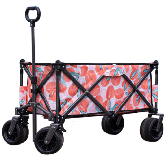 Utility Park Garden Cart Tool Customized Color Folding Camping Trolley Outdoor Picnic Beach Wagon, Pink