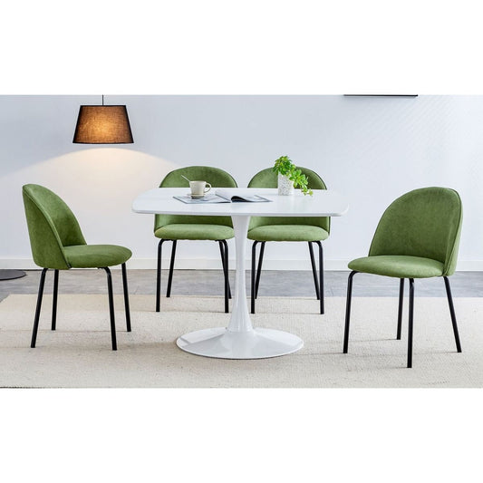 1+4,5pieces dining set, Table metal leg Mid-century Dining Table for 4-6 people With Mdf Table Top, Pedestal Dining Table, End Table Leisure Coffee Table