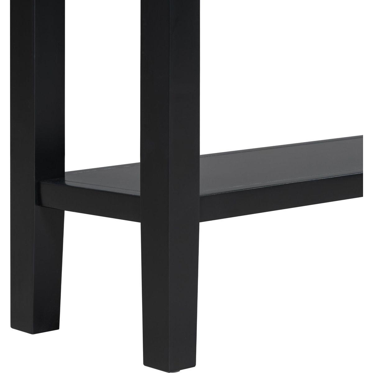 U_STYLE Contemporary High-Quality Entryway Console Table with 4  Spacious Drawersm,1 Practical Bottom ShelfLong Legs, for Hallway, Foyer