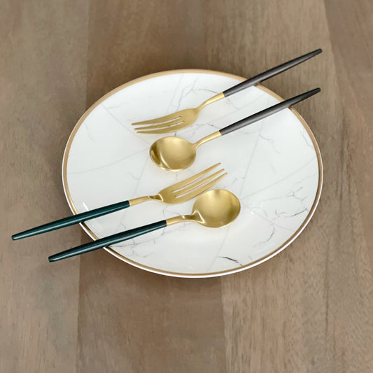 Dining & Tableware: Altin Dessert Spoon and Fork Set by Tea + Linen