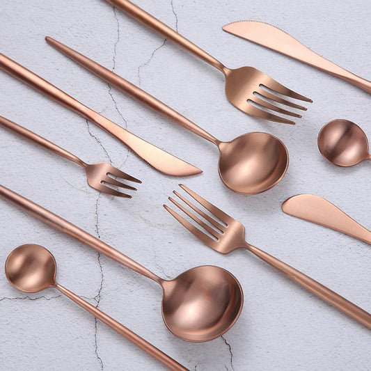 Dining & Tableware: Annie Rose Gold Flatware 6 pc Set by Tea + Linen