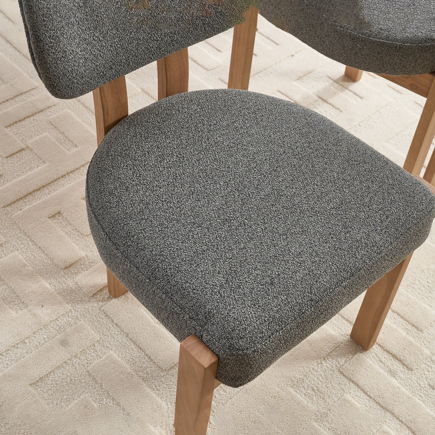 Wooden Dining Chairs Set of 2, Modern Fabric Upholstered Dining Room Chair Kitchen Chairs, Farmhouse Dinner Chair for Kitchen Dining Room