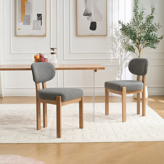 Wooden Dining Chairs Set of 2, Modern Fabric Upholstered Dining Room Chair Kitchen Chairs, Farmhouse Dinner Chair for Kitchen Dining Room