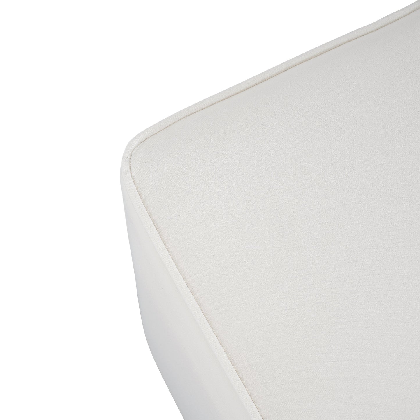 Upholstered Square Ottoman,Cream