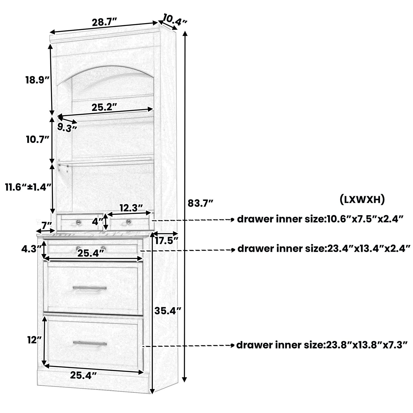 [Assembly Video Provided] TOPMAX Modern 83.7inch High Kitchen Pantry, Freestanding Tall Kitchen Hutch with Faux Marble Top,Cupboard Cabinet with 5 Storage Drawers and Adjustable Shelf, Set of 2, Blue