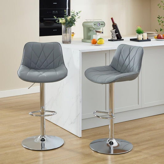 Dining & Tableware: Counter Height Bar Stools Kitchen Island Barstools Adjustable Swivel Counter Stool Bar Height Island Chairs with Back,Set of 2,Gray by Streamdale Furniture