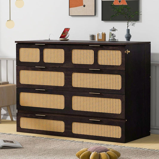 Bedroom Bedding & Decor: Full Size Murphy Bed with Large Drawers,Espresso by Streamdale Furniture